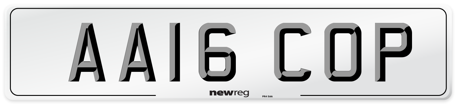 AA16 COP Number Plate from New Reg